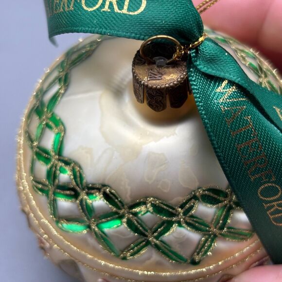 Waterford Holiday Heirlooms Ornament Set Celtic Cross Colleen Egg Poinsettia Top - Picture 8 of 12